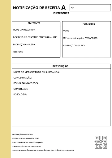 Notifica&ccedil;&atilde;o de Receita A no novo modelo eletr&ocirc;nico da RDC 1.000/2025