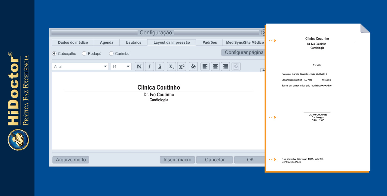 Como configurar o layout de impressão para textos do HiDoctor®