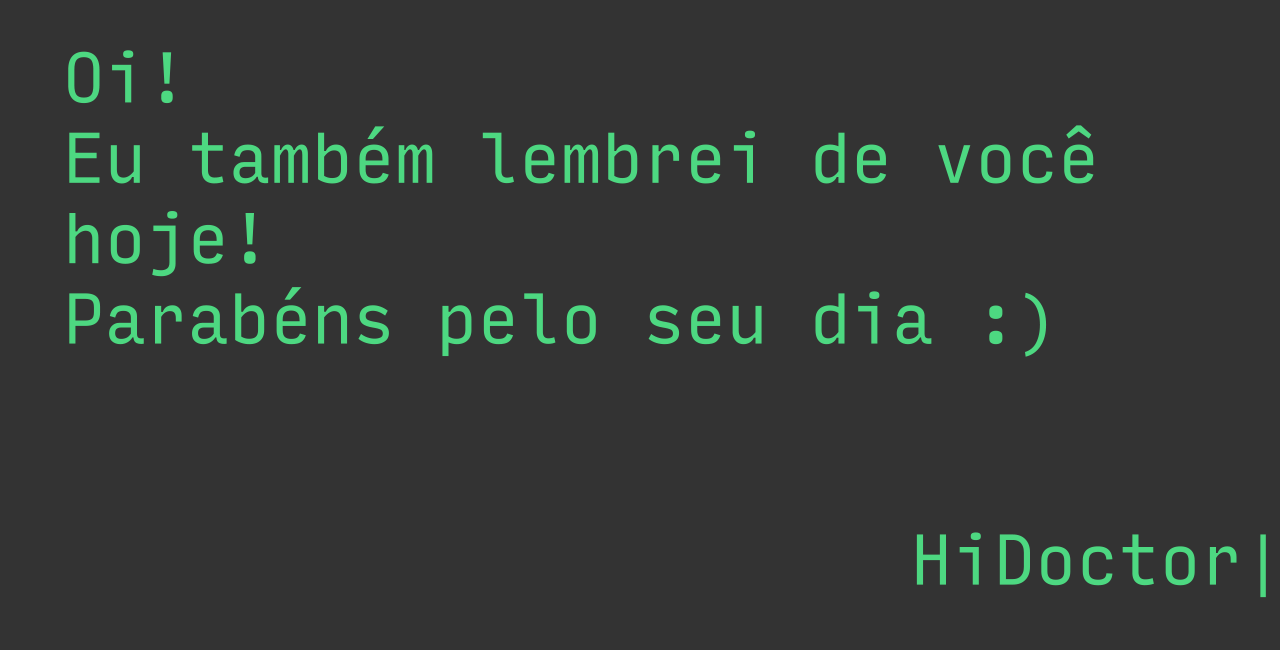 Parabéns pelo seu dia